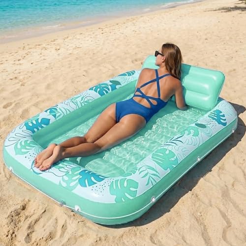 Matelas gonflable de piscine SEDEX avec dossier confort et porte-gobelets