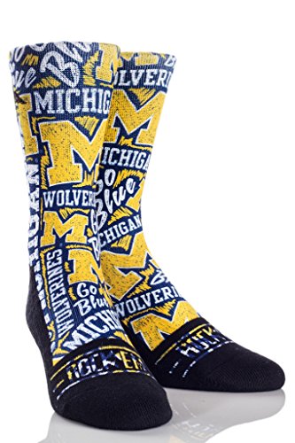 Rock'em Apparel University of Michigan UM Wolverines Custom Athletic Crew Socks