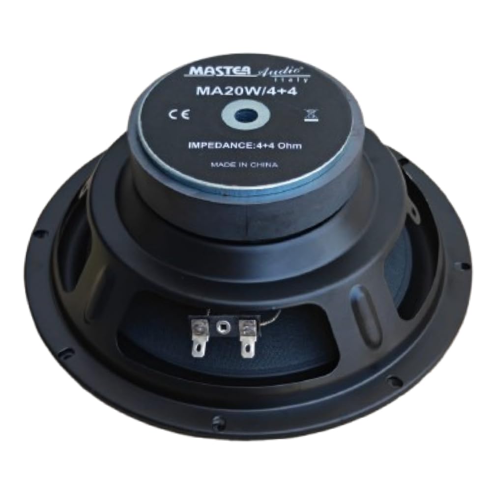 MASTER AUDIO 1 MA20W/4+4 Caisson de Basse 20 cm 200 mm 8" 150 Watts rms 300 Watts Max Double Bobine 4 + 4 ohm Dual Voice Coil Suspension Gomme, 1 pièce