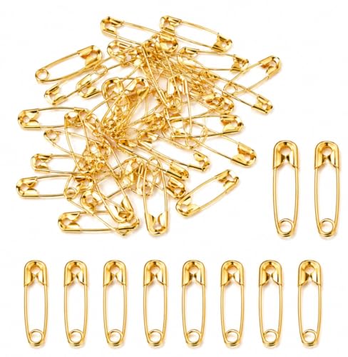 Image of Small Gold and Silver Plated Safety Pins for Saree Nappy Lock pin for Blanket Sweater Perfect for Clothes Craft Sewing Pinning Hijab pin for Women and Girls (Small, 24)
