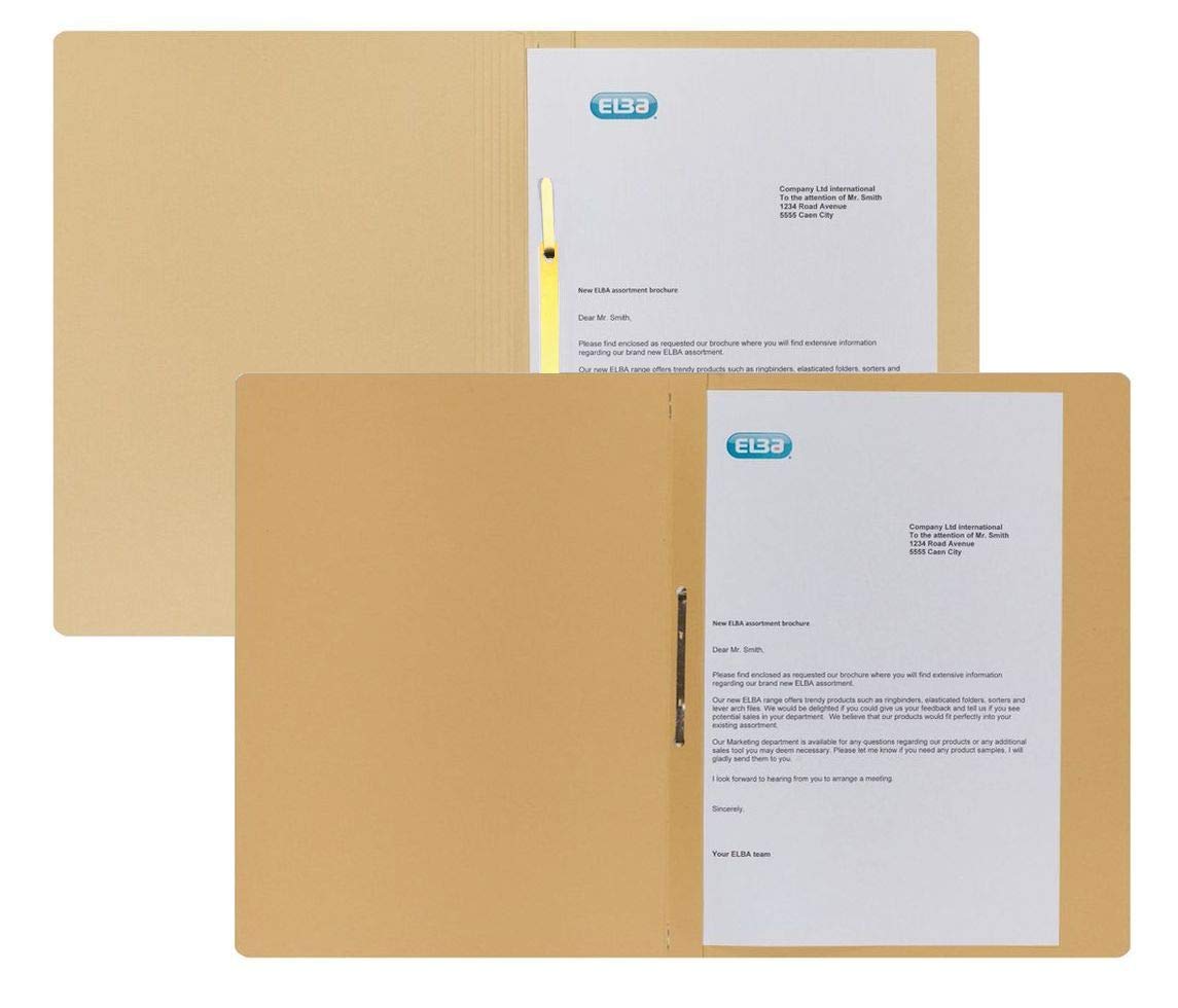 Elba 20451GN - Archivador (capacidad para aprox. 200 hojas DIN A4, cartón Manila, 250 g/m², 100 unidades), color verde