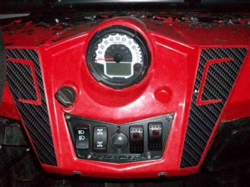 50 Caliber Racing 4 Switch Dash Panel with 2 Rocker Switches Black Fits Polaris RZR 570 800 XP 900 Models