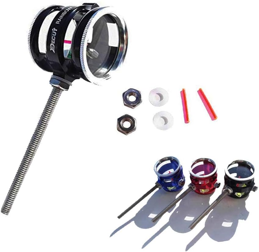 AMEYXGS Archery Compound Bow Sight Single pin Bow Sight 4X/6X/8X Optical Fiber Aiming Point Target Sight Hunting Archery Accessory