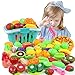 MAFANG® Küchenspielzeug,Speisenset Zum Spielen Vortäuschen, Schneiden Lebensmittel Obst Gemüse Spielzeug,Mehrfarbiges Spielfutter Für Kleinkinder, Pädagogisches Spielzeug Für Jungen Mädchen, 35Er-Pack
