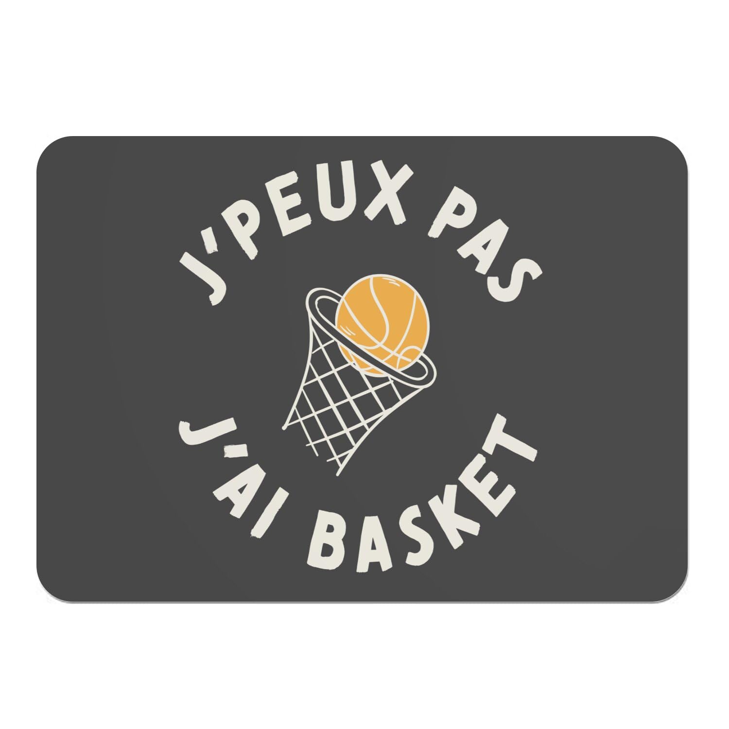 Set de table basket en liège noir grand format 39x28 cm x4