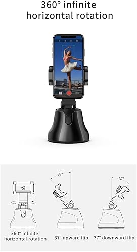 Miniatura 2 de Trípode de seguimiento facial automático, rotación de 360, soporte de teléfono de seguimiento inteligente, soporte de seguimiento selfie para