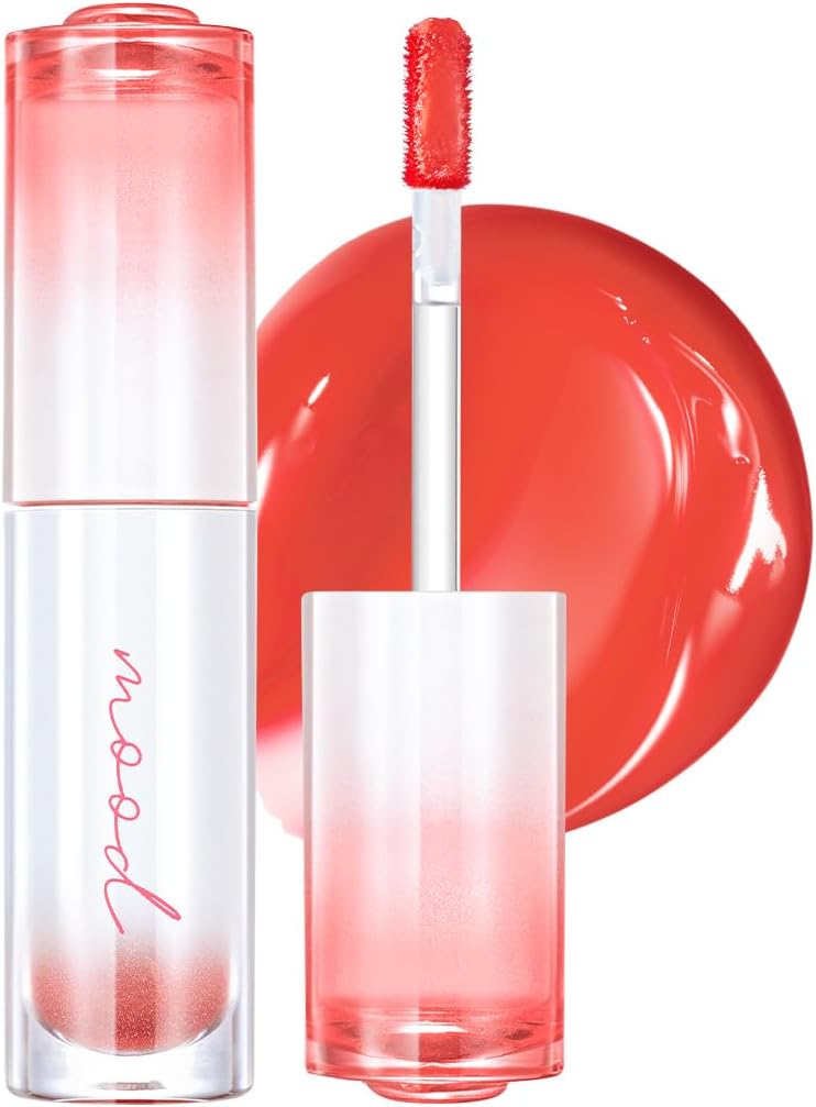 Peripera Ink Mood Glowy Tint, Korean Lip Tint, Naturally Moisturizing, Lightweight, Glow-Boosting, Long-Lasting, Comfortable, Non-Sticky, Mask Friendly, No White Film, K Beauty (024 CORAL PRIDE)