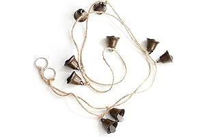 MrMrKura 53 inches 9 Antique Bronze Iron Bells Decorative String