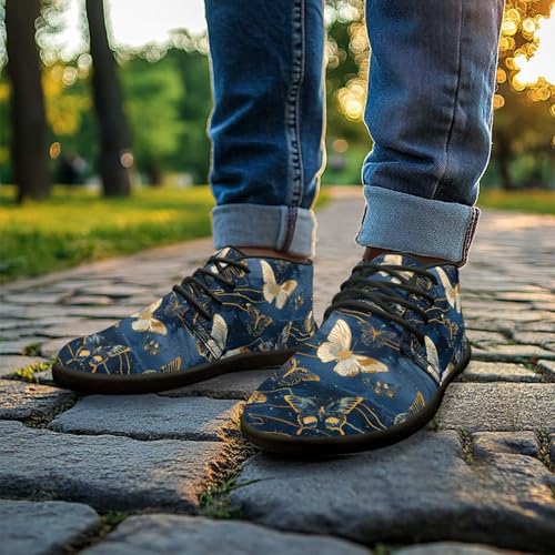 Chririnla Flat Dress Sneakers Gradient Butterfly Women's Slip On Walking Shoes Runner Trail Running Shoe Wide Round Toe Boots Minimalist Cross-Trainer Sneaker