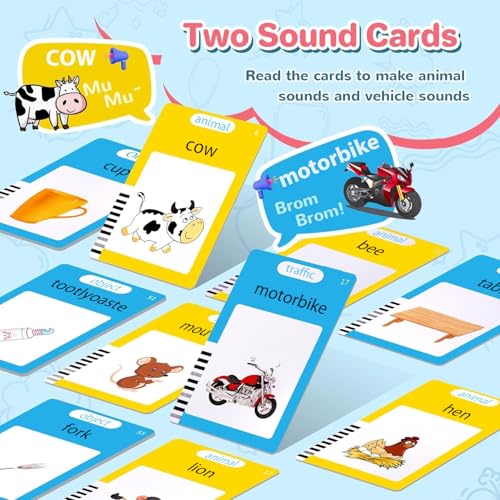 Kids Toddler Talking Flash Cards with 510 English Sight Words, Learning Montessori Toys, Speech Therapy Toys, Learning Educational Toys, Birthday Gifts for Age 1 2 3 4 5 6 Year Old Boys and Girls - Image 3