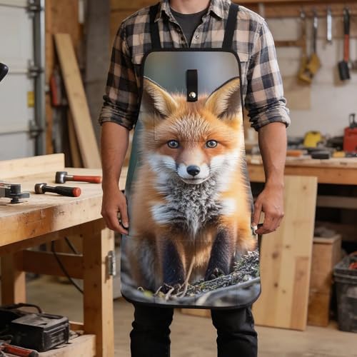 Delantal de trabajo Cute Little Fox con bolsillos ajustable miniatura 5