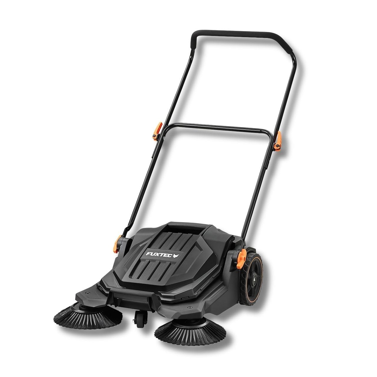 FUXTEC Spazzatrice manuale potente FX-HK65 – ideale per aree esterne medio-grandi, larghezza di lavoro 650 mm, contenitore da 20 L, copertura fino a 2000 m², design ergonomico
