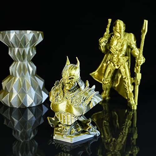 Image of Gratkit Silk Dual Color PLA Filament, Coextrusion PLA Filament 1.75mm, + /-0.03mm, 1KG /Roll, Silk PLA Gold & Silver