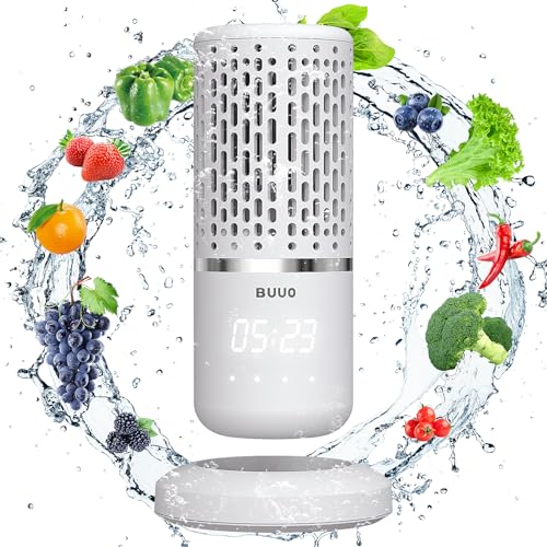 Buuo Fruit and Vegetable Washing Machine - Electric Rice Cleaner with Faster Electrolytic Water and Large Reaction Area, Kitchen Ideas for Cleaning...