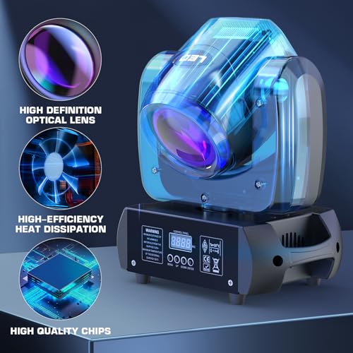 100W Moving Head Beam mit 18 Prisma 11/13CH DMX RGBW LED Pinspot Lichteffekt für DJ Disco Partylicht Club Bar Bühnenbeleuchtung