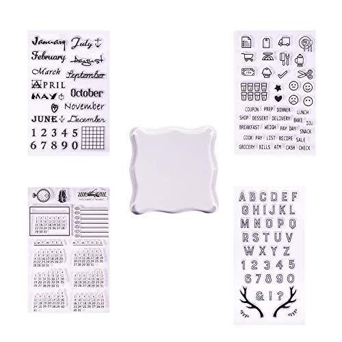 PandaHall Elite Transparente Sello de Silicona Transparente Sello para Scrapbooking Álbum de Fotos Decorativos, Hojas de Sello, Claro, 4 Pcs