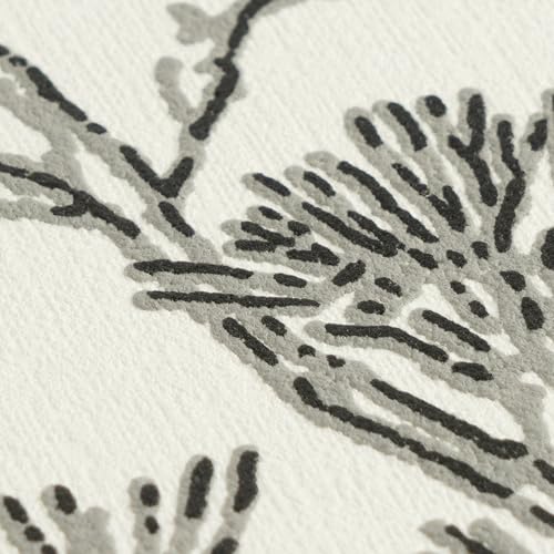 Papel pintado TNT floral blanco negro livingwalls estilo asiático 10m 6