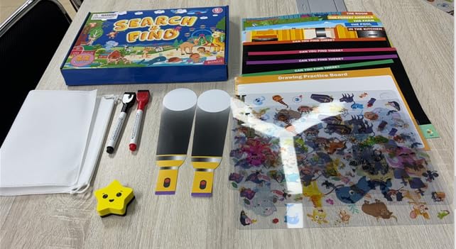 Meaicezli Seek and Find Games Busy Book, Toddler Travel Games Busy Book for Car Airplane, Road Trip Activities for Kids