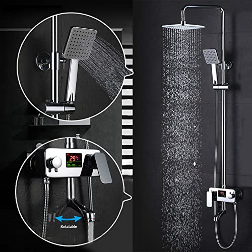 Ensemble de robinet de douche anti-brûlure avec écran de température