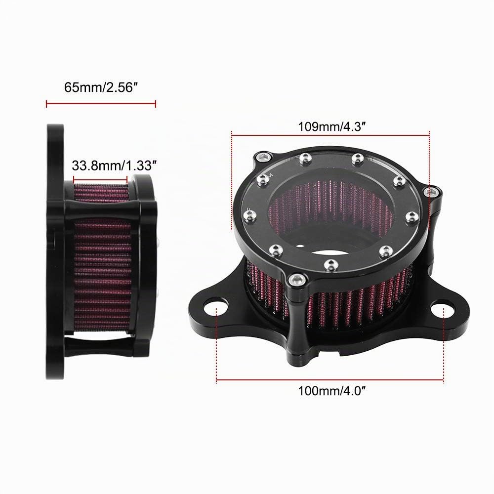 Kit de sistema de filtro de admisión de filtro de aire | para Sportster XL883N XL883R XL883P XL1200L XL1200X Hierro 883 Forty Eight XL1200X 2004-2016 (BL)