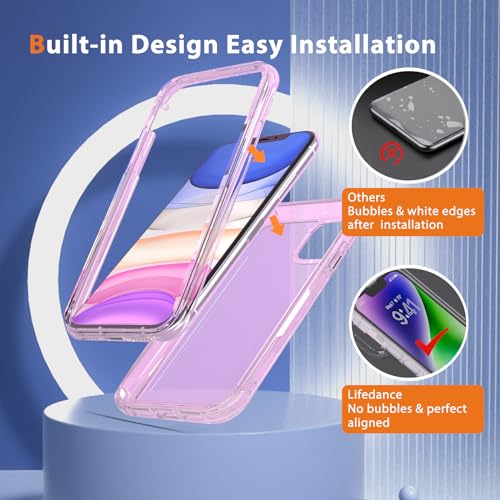 Lifedance New for iPhone 11 Case, Full-Body Rugged Protective Case with Built-in Screen Protector, 10 FT Military Grade Drop Protection Heavy Duty Shockproof Phone Case for iPhone 11, Clear by Lifedance - Used condition - Image 5
