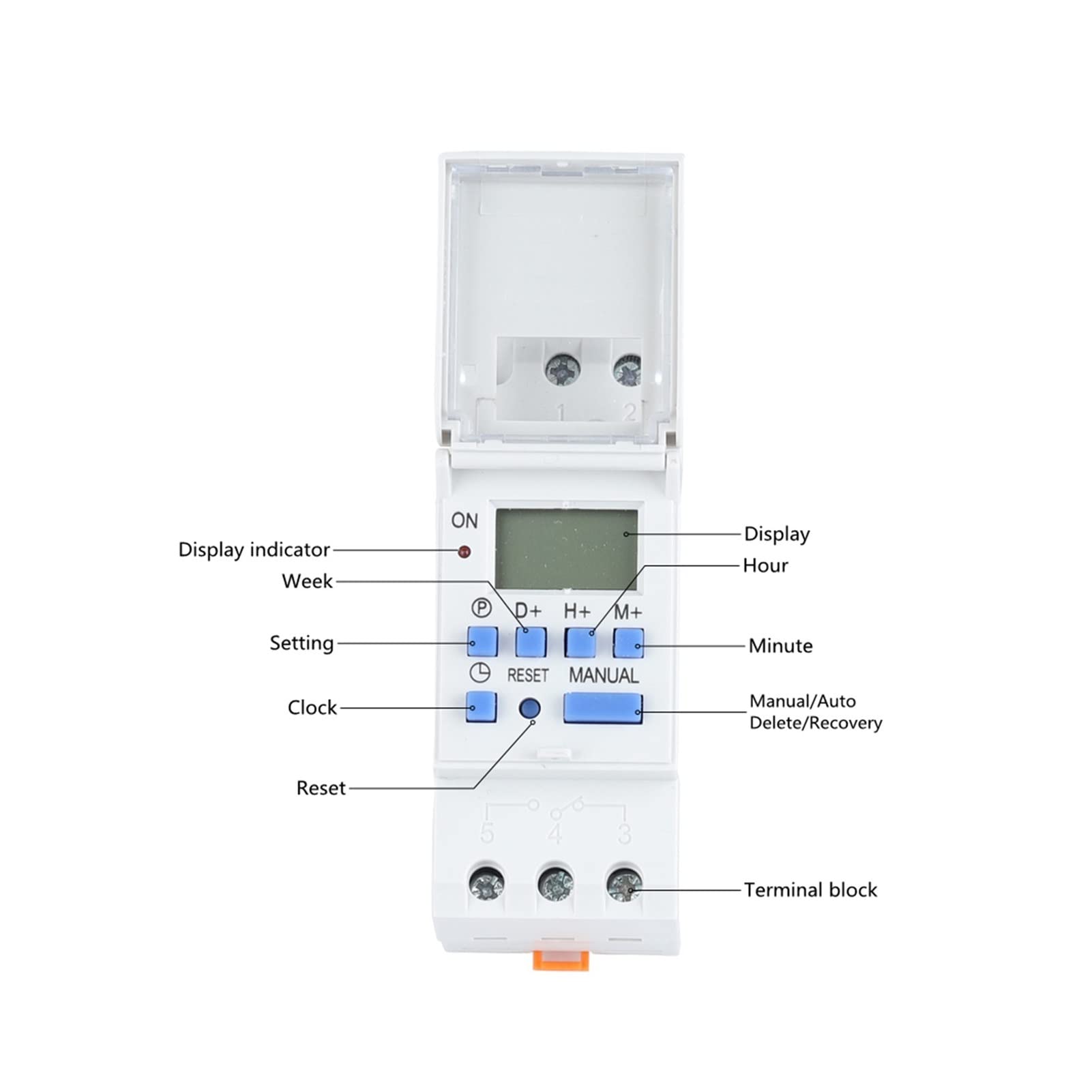 TP8A16 Rail DIN hebdomadaire 7 jours programmable Interrupteur numérique Relais Minuteur Contrôle AC 220 V 16 A 30 A (couleur : 16 A, taille : 220 VAC)