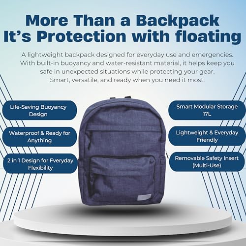 Beat Light Mochila de Seguridad Flotante – Mochila de Emergencia 2 en 1 Resistente al Agua, Equipo Salvavidas de Alta Visibilidad Navy miniatura 2