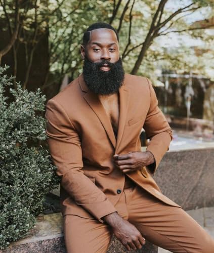 Men's 2-Piece Suit 2 Buttons Jacket with Pants for Business Party Casual2