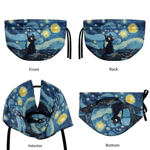 Image of Xoenoiee Black Cat Starry Night Pattern Tea Cozy Tea Cosy for Teapots Keep Warm Teapot Cover Insulated Kettle Cover for Home Kitchen Table Decor
