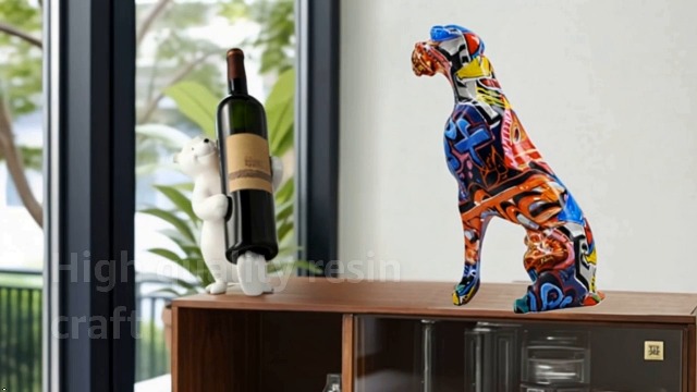 Estatua de perro graffiti, escultura abstracta para decoración miniatura 7