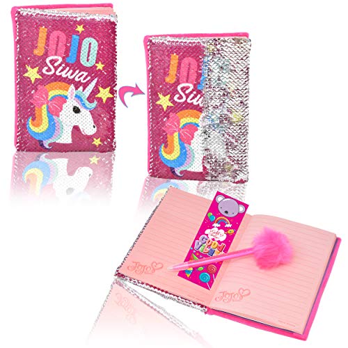 Jojo Siwa Reversible Sequin Unicorn Notebook Journal Set, Diary, Pen, Stickers And Bookmark Included, Coloring Activity Book For Drawing And Writing Kit For Girls And Kids #TOP2