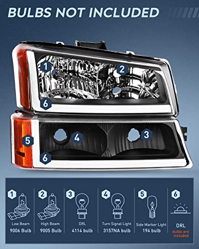 Image of Nilight Headlights Assembly LED DRL for Chevy Silverado Avalanche
