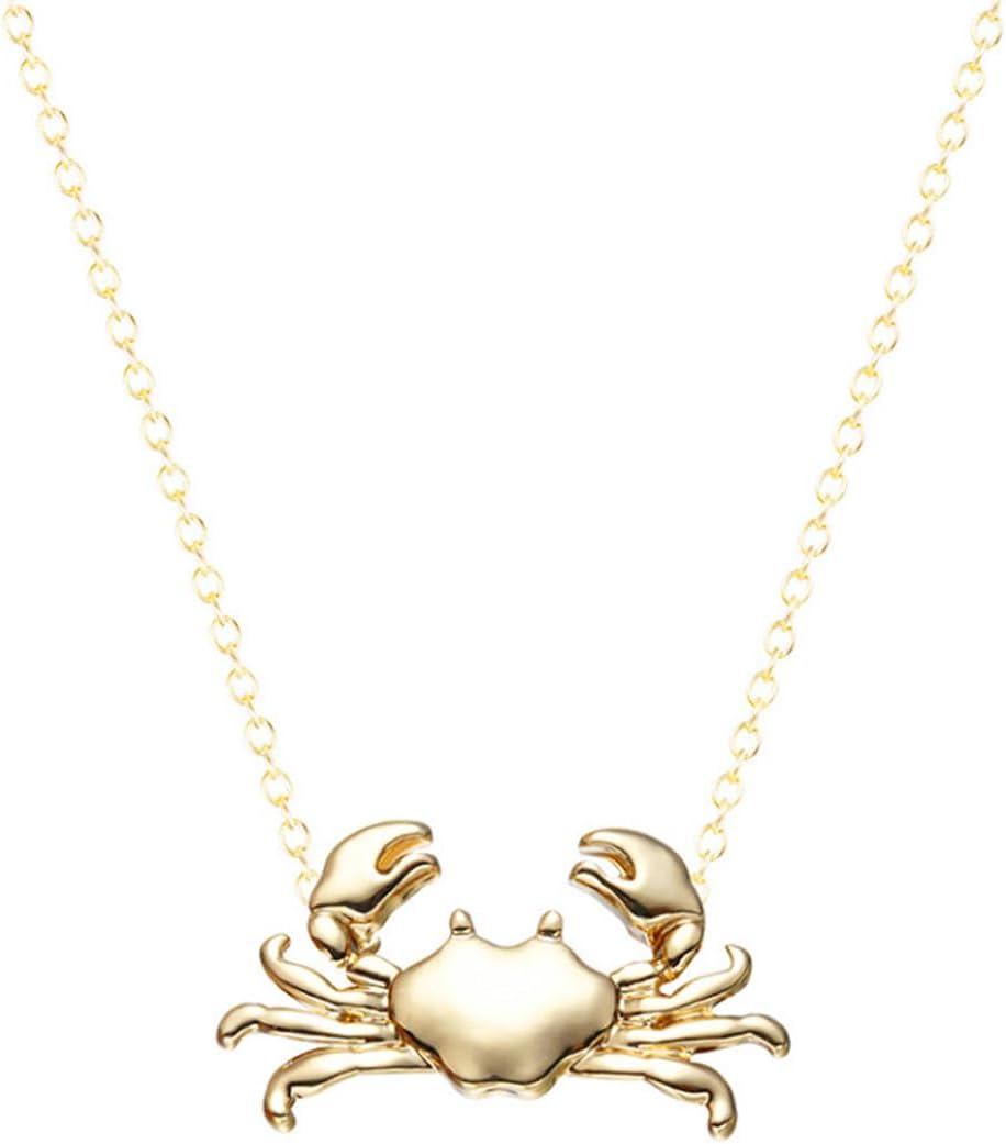 Marine Animals Crab Necklace for Women Chain Cute Crab Necklace