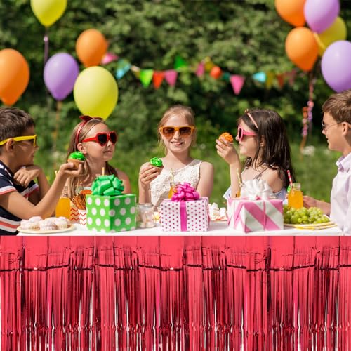 Jupe de table à franges en aluminium pour décoration anniversaire - 8