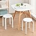 IBUYKE Taburete apilable de Madera, Taburete Curvado Antideslizante, Taburete Redondo Sin Ruido...