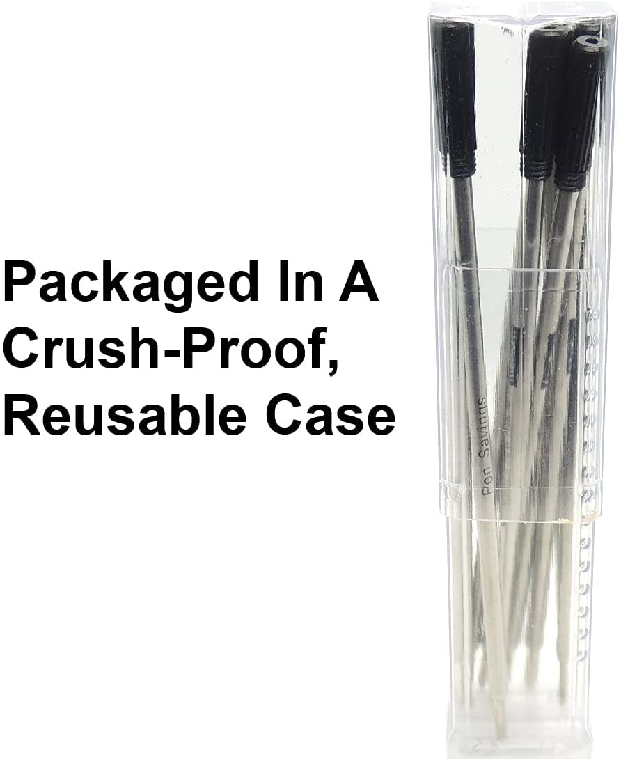 Pen Savings Recambios de bolígrafo compatibles con bolígrafos cruzados, paquete de 10, punta fina, escritura suave, punta de 0.8 mm (surtido (5 negros y 5 azules))