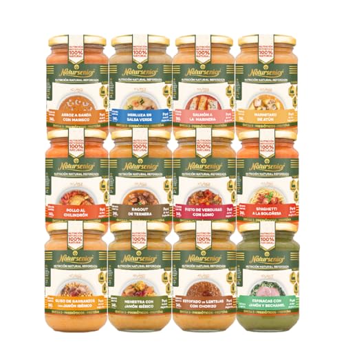 Natursenior - Pack Primera Compra Purés x12 - Comida Natural Triturada para Mayores - Recetas Caseras y Enriquecidas - 340g