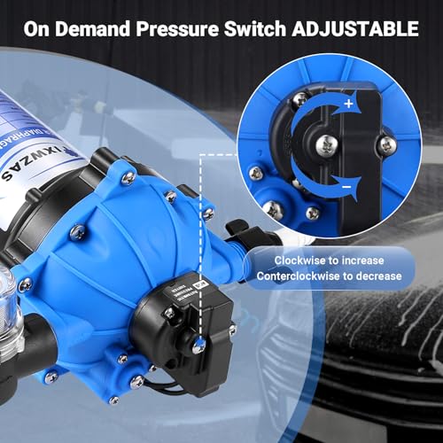 Image of Electric Water Pump 7GPM 70PSI, 110V AC, Upgraded Five Chamber Self-Priming Diaphragm Water Pump with Pressure Switch and Strainer for RV, Home Water System, Irrigating & Industrial Settings