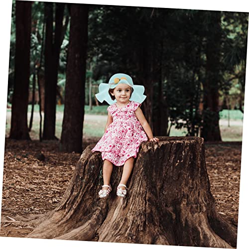 Bowknot Straw Sun Hat UV Protection Beach Visor for Lightweight Breathable for Outdoor Activities Summer Travel and Vacation Blue3