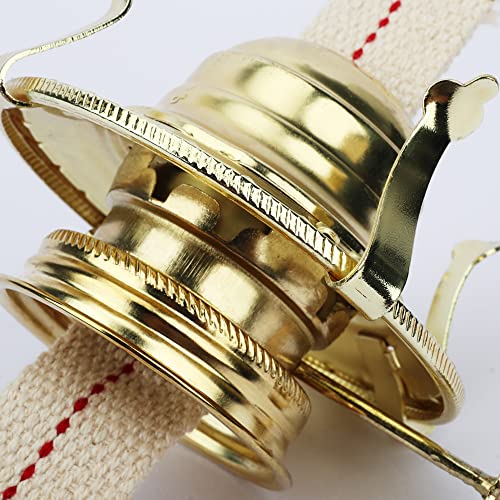 Swatom Oil Lamp Burner Brass Plated Oil Lamp Replacement With Wick 3” Base Lamp Chimney Holder For Vintage Kerosene Hurricane Antique Lamp (Brass 1P) #TOP2