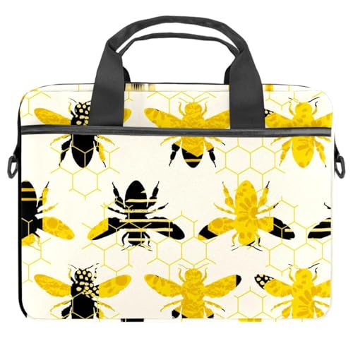 Sacoche ordinateur 14.5 pouces à bandoulière protège des rayures motif abeille coloré