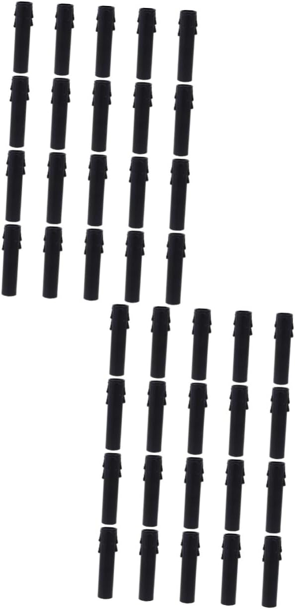 Generic 2sets Candle Socket Candelabra Base Plastic Candle Sleeves for Chandeliers E12 Fire Retardant Decorative 20pcs*2