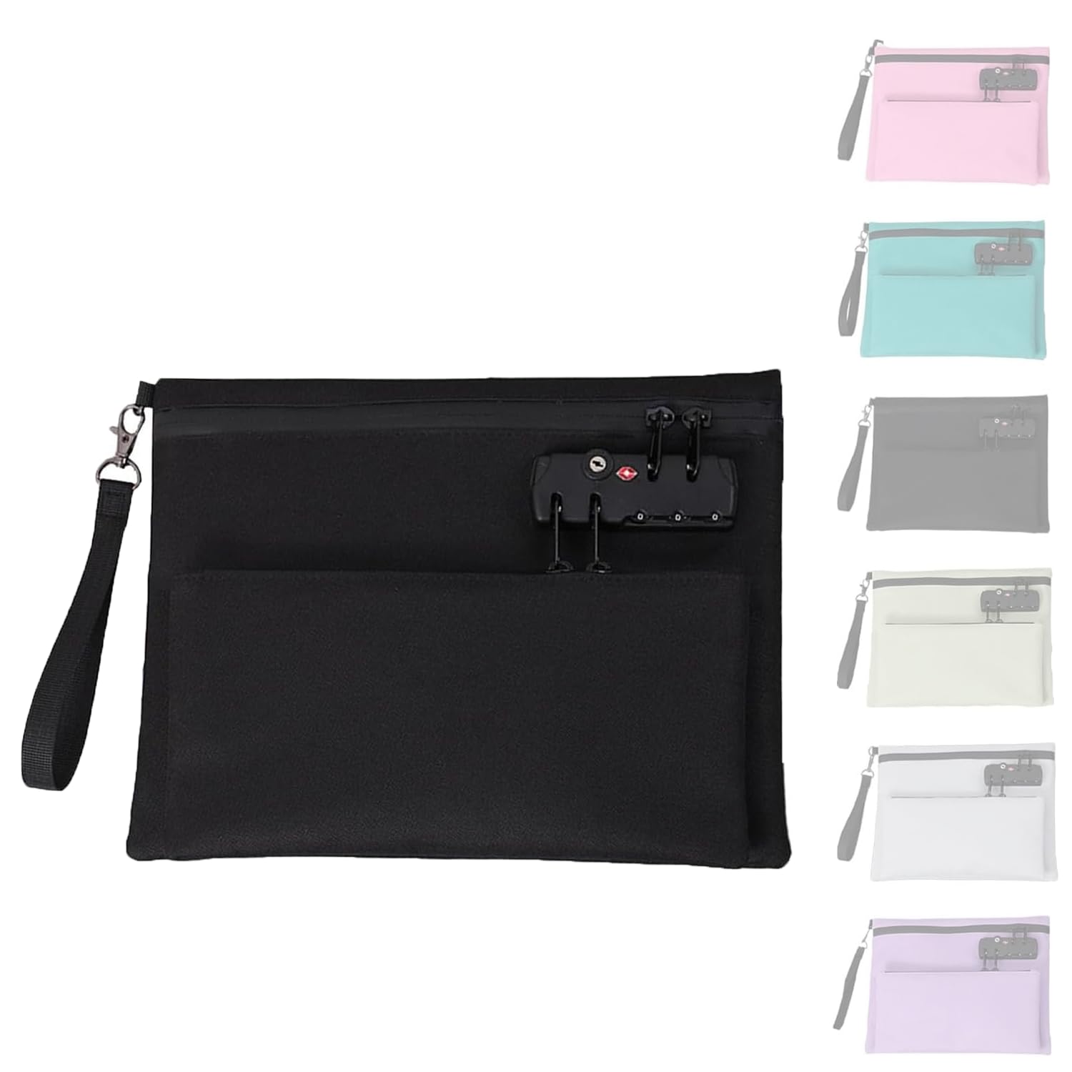 Generic2025 New Travel Lock Bag, Cash Pouch, Travel Luggage Lock, Double Layer Anti-Theft Handbag With 3-Digit Code, TravelLock Bags for Personal Items Backpacks, Gym Bags More (Black)