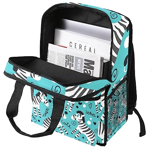 Sacs à dos pour garçons motif zèbre multicolore et cartable pour filles - 3
