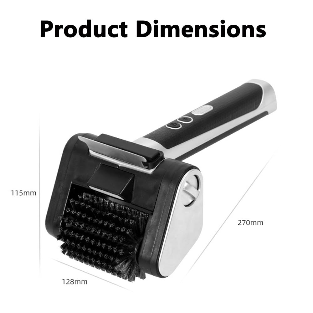 Spazzola Elettrica per Barbecue, Pulitore Cordless con Testina A Spazzola Rotante Sostituibile in Tessuto, Strumento di Pulizia Robusto con Luce LED, per Barbecue da Interno Ed Esterno