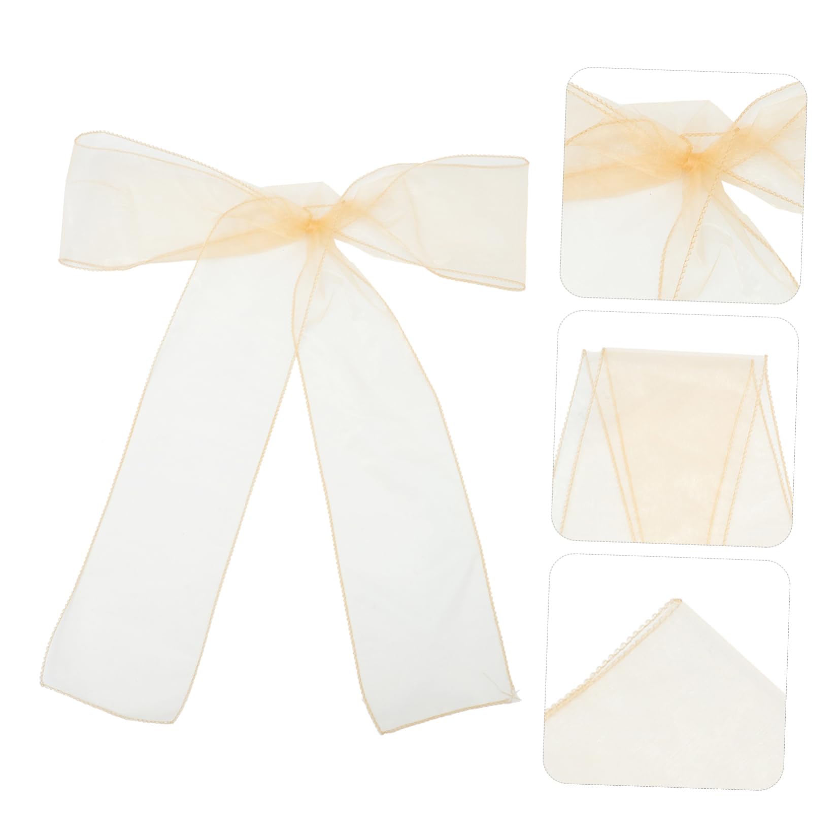 25 Fasce in Pezzi Oro Organza per Sedie per Schienale
