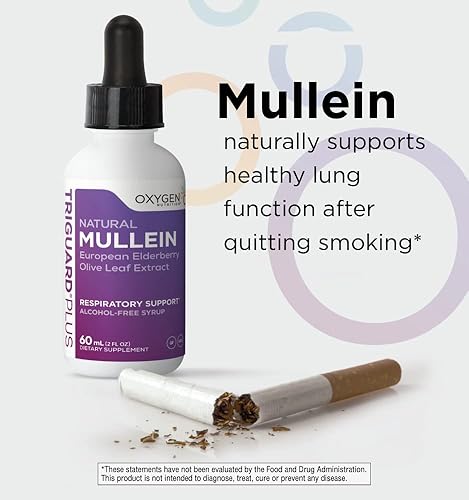 Miniatura 7 de TriGuard MULLEIN Plus - Extracto de hoja de gordolobo, extracto de saúco y extracto de hoja de olivo 2 onzas líquidas  Apoya la función respiratoria