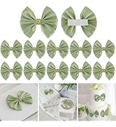 LiBongTa 3.5" Sage Green Bows, Satin Ribbon Bows for Presents, Self Adhesive Bows with Rhinestone...