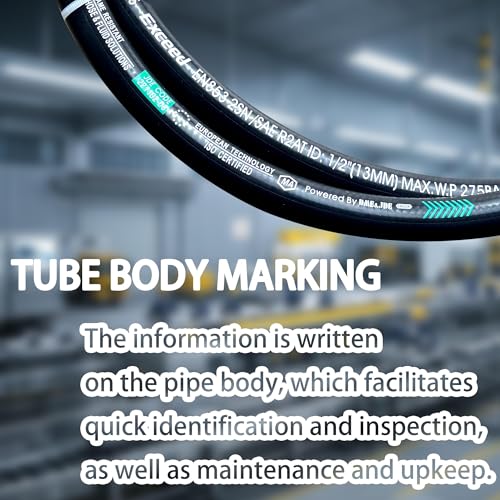Image of Haichy 26711-04-04-96 Hydraulic Hose Swivel Assembly 1 /4 inch Hydraulic Hose with Female JIC X Female JIC, 96 inch Long, 5800 PSI