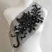 Feepop 3D Floral Applique,Beaded,Sequined,Flower Patches Lace Appliques Sewing on Costume Evening Dress Elegant Grey Color (Black)